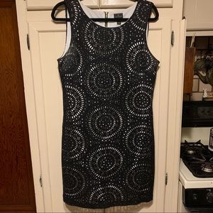 Worthington black white mandala cut out dress